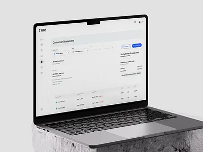 Filllo Money Management - Customer Statement. admin pannel customer dashboard design details filllo filllodesign landing page on demand service saas ui design uiux ux design webapp design website design