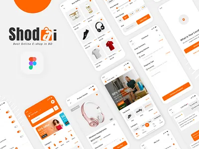 Shodai-E-commerce Mobile App UI Design annachi supermarket clone ui app ui design asda clone ui bigbasket clone ui clean app ui clean mobile ui design flat ui kit illustration landing page design ui