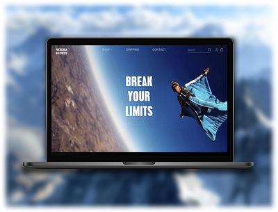 Landing page for an extreme sports e-commerce e commerce landing page ui web design