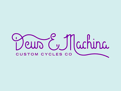 Deus & Machina Script Logo brand identity branding creative cursive design font graphic graphic design icon layout lettering logo logo design logotype purple scriptlogo text type typography visuals