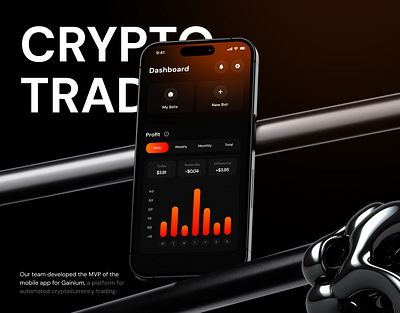 Modern Mobile App Design for Automated Crypto Trading bitcoin blockchain bot app chart crypto app crypto bots crypto exchange crypto trading crypto ui crypto ux crypto wallet ethereum finance fintech app investment nft solana startup trading web3