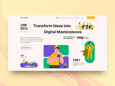 Creative Agency Website 3d branding ui