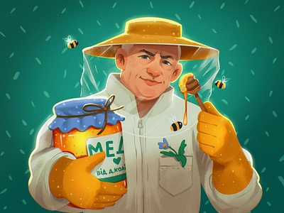 Digital Portrait 2D Illustration 2d illustration beekeeper character character art design design studio digital art digital illustration graphic design honey honey maker illustration illustration art illustrator man people illustrations portrait procreate tubik team