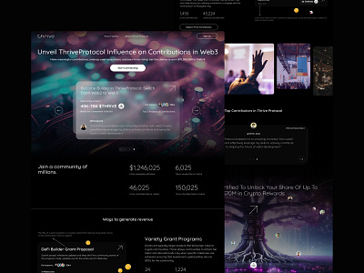 ThriveProtocol - Community Landing Page blockchain crypto productdesign productdesigner uiux uxdesigner web3