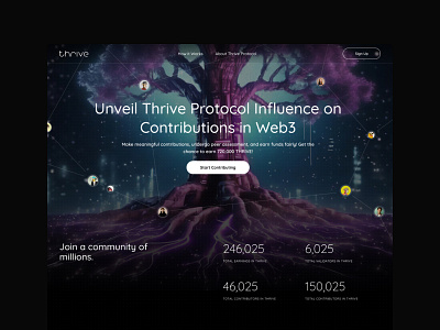 ThriveProtocol - Community Landing Page blockchain crypto productdesign productdesigner uiux ux uxdesigner web3