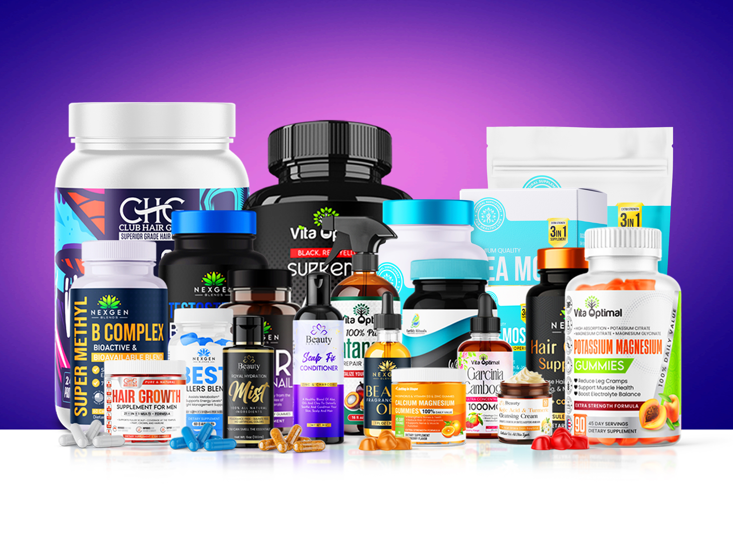 Example of Label Design, Supplement, Jar, Cosmetic