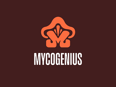 Mycogenius logo branding logo mushrooms