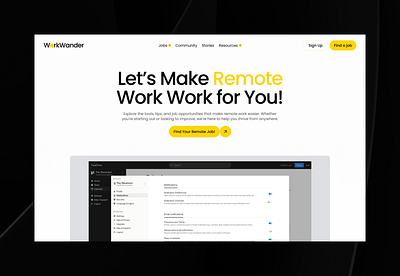 WorkWander—a platform built to empower remote workers! app branding design figma graphic design landing page mobile app typography ui ux website design