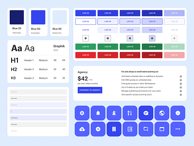 Design System | NoNameYet | UI/UX Library action elements buttons colors component library components design elements design library design system icons interaction shadows typography ui uiux user experience user interface ux