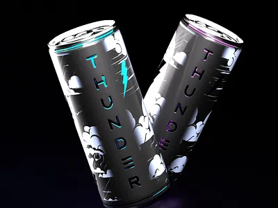 Thunder Energy Drink 3d branding graphic design logo