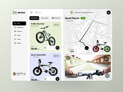 Sustainable Rides - Web Concept bicycle bike biking crm cycling cyclist lock route saas smart tracker ui web web design website wheels