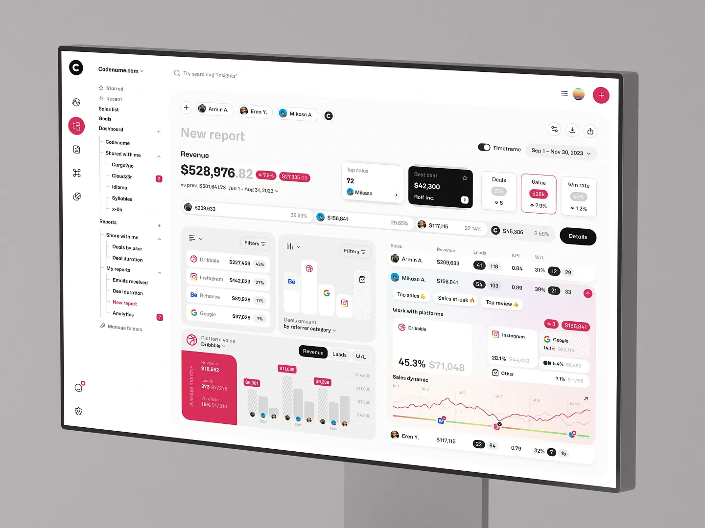 Interactive Chart Design for Sales Tracking Dashboards