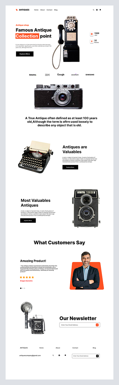 Antiques Website ui