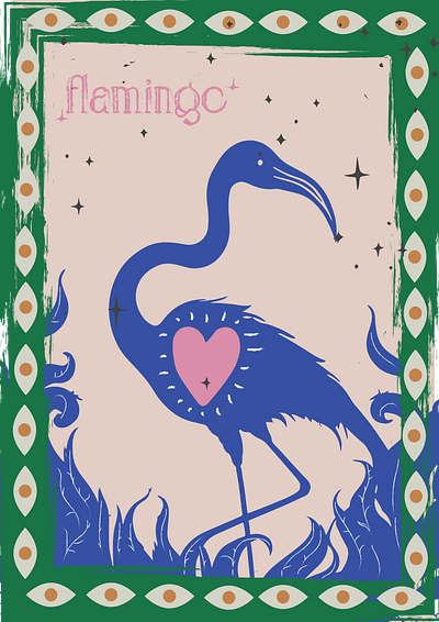 Flamingo poster art deco design flamingo flamingo design illustration poster poster design