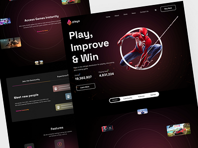 Gaming Website design e gaming e sports figma gaming landing page marvel spiderman team ui design uiux web design