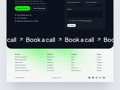 Webyansh | Footer design call to action cta cta design cta ui footer footer concept footer cta footer design footer designs footer exploration footer ui footer ui design footerdesign footers landing page web design webflow webflow designer webflow developer