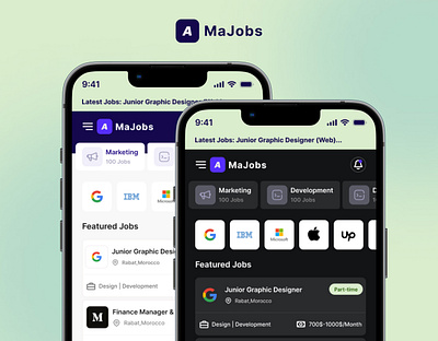 Jobs App UI design app app design branding design graphic design illustration jobs jobs app logo ui ui design uix