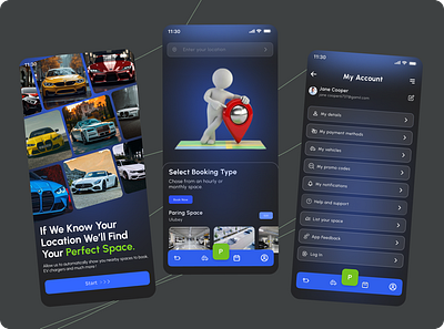 Car Parking Mobile app Redesign app design typography ui