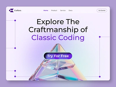 Crafters Website UI Design classic design code builders code ui coding platform coding ui coding website ui design for coders digital programming platform futuristic design hero section intuitive design light mode programming ui programming website ui ui user experience for coding ux