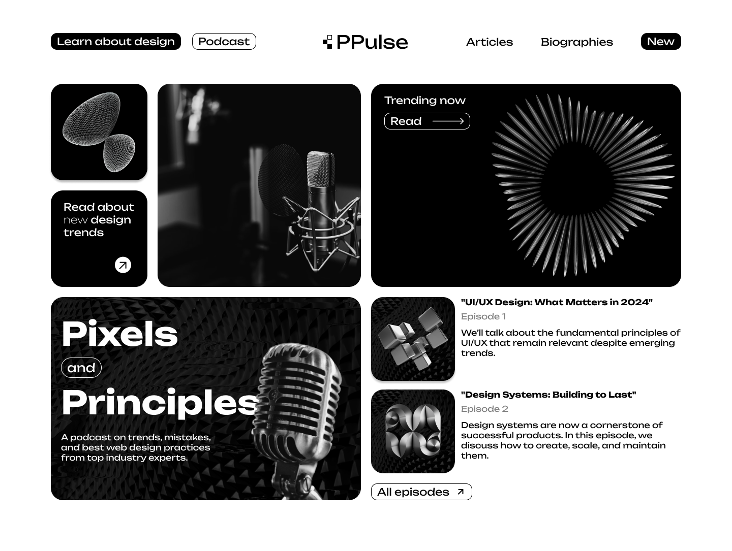 PPulse Landing page concept for a design resource hub design ui ux web design