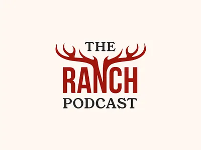 The ranch podcast logo deer farm illustration logo logo design mic nature podcast logo ranch speaking wordmark