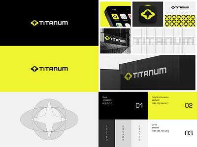 Titanum app bento bento cards bento grid black brand branding clean logo color design grid icon logo logo design minimal logo mockup pallete pattern simple