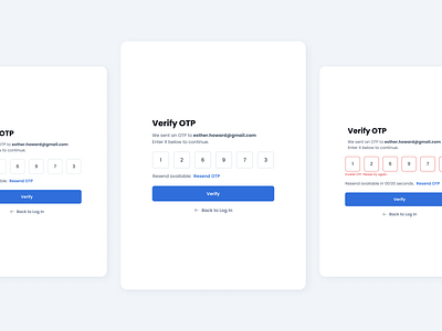 OTP Screens & Verification Code app inerface otp recoverypassword ui uiux ux