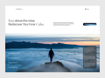 Hero section - CloudHaven Wellness website adobe photoshop app design design figma framer product design ui ui design uiux design user experience ux web app design web design