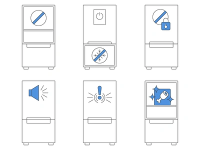 Icon Set of Refrigerator Repair #2 fridge graphic design icons illustration refrigerator repair set of icons tools vector