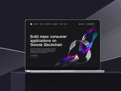 Somnia Website Hero Section animation blockchain design digital marketing graphic design hero section home page interaction design interface landing page motion graphics ui user experience user interface ux ux design web design web marketing website website design