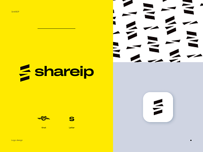 Shareip ☋ abstract logo app icon black clean logo design letter s logo logo s node logo s s logo share tech logo yellow