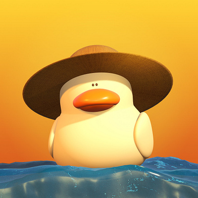 Summer duck 3d animation art blender branding character design graphic design illustration logo motion graphics vector