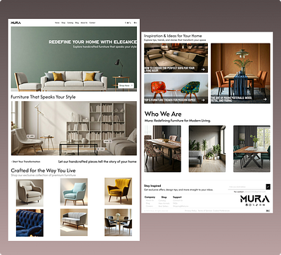 Mura – Furniture Ecommerce Website UI UX Design animation e commerce furniture design landing page ui ux web design