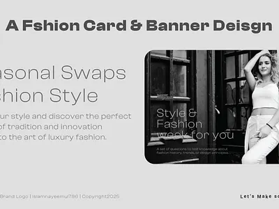 A Fashion Brand Card And Banner Template Design brand design branding fashion banner design fashion brand fashion card graphic design graphic designer logo marketing banner post design social media banner social media post template