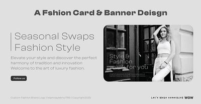 A Fashion Brand Card And Banner Template Design brand design branding fashion banner design fashion brand fashion card graphic design graphic designer logo marketing banner post design social media banner social media post template