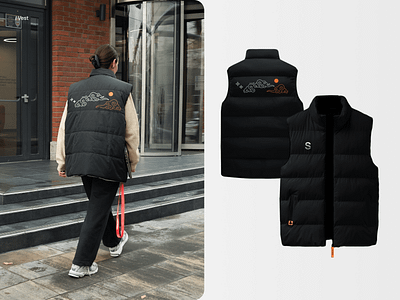 Corporate merch / Vest asian black branding clothes clouds corporate design graphic design illustration merch print vest waterproof