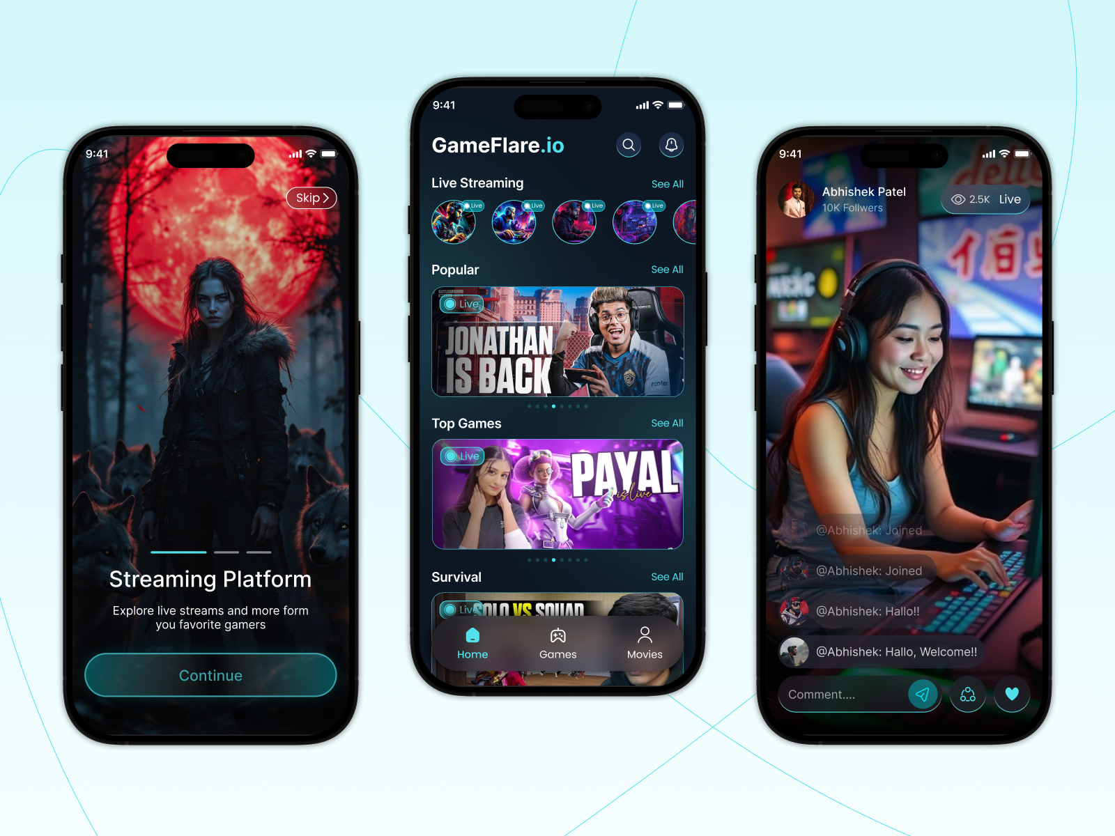 Game Streaming App UI Design 🎮 app design appconcept appdesign creativeui dark mode darkui dribbble figma game app game streaming gamedesign gamestreaming gamingapp mobile app mobileappdesign productdesign streamapp uidesign uiux uxdesign