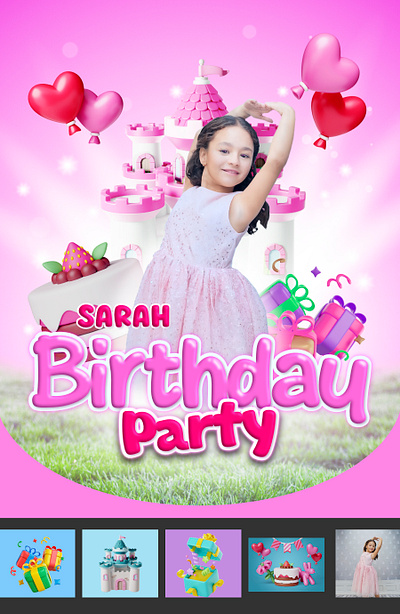 BDay Invitation graphic design invitation design