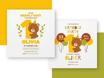 Children's Birthday Invitation Card birthday card celebration celebration card creative fun graphic design illustration invitation joy kids kids event card party playful design postcard vector
