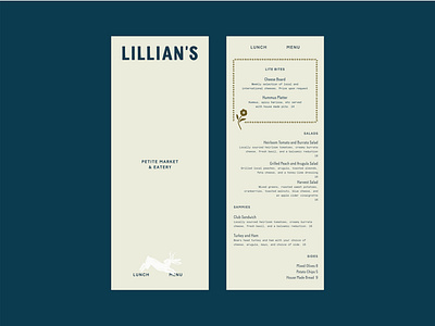 Lillian's Menu Design branding logo design menu typography visual identity