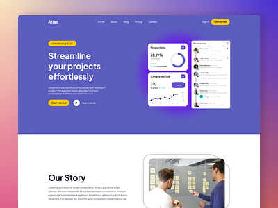 Task Management Dashboard Website business design figma landing page management productivity projects tasks ui ui design uiux web design