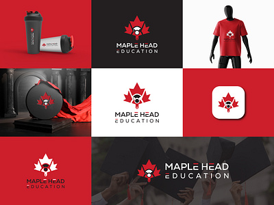 Maple Logo | School Logo | Education Logo Design brand identity logo branding business logo education head logo education logo gradeint graphic design iconic identity leaf logo logo logo design maple leaf logo maple logo modern school logo unique logo