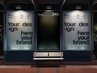 Bus Station Lightbox Banner Mockup ad advertising banner billboard bus bus stop city download free freebie mockup mockup advertising outdoor mockup pixelbuddha poster psd stop street template urban