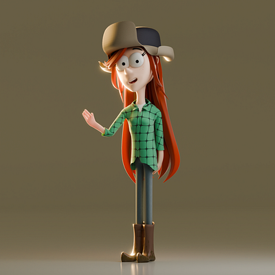 Wendy 3d animation blender character gravity falls illustration stylized wendy