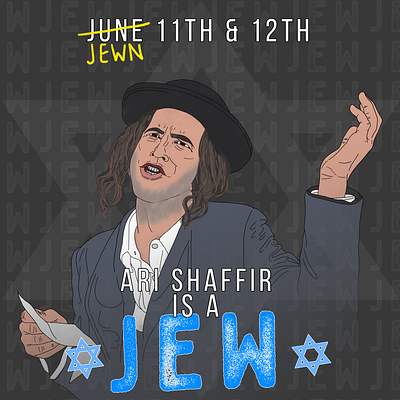 Ari Shaffir - JEW branding graphic design illustration logo