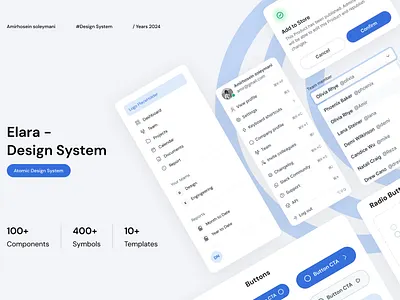 Elara - Design System android application atomic design atomicdesign branding design design system designsystem figma graphic design illustration ios logo ui uiux ux web