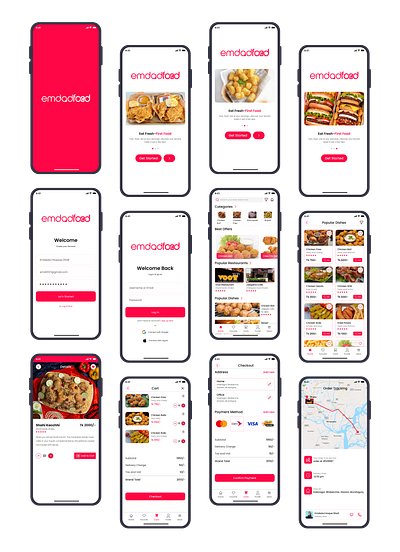 Food Delivery app Design 3d animation branding graphic design logo motion graphics ui