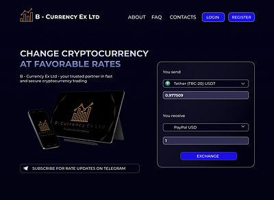 А cryptocurrency exchange website business design figma graphic design landing page logo tilda ui web development webflow