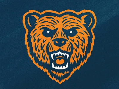 Bear Down V2 - Face bear down bears chicago chicago bears football illustration monster