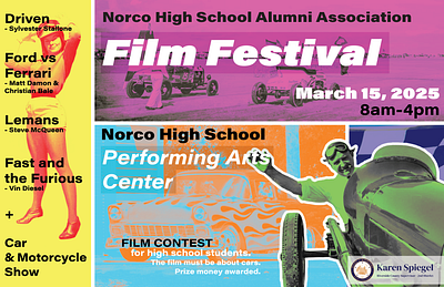 Film Festival Poster cars colorful festival graphic design hot rods poster text layout